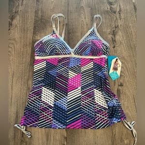 NWT Free Country Tankini Swimsuit Top - Size L